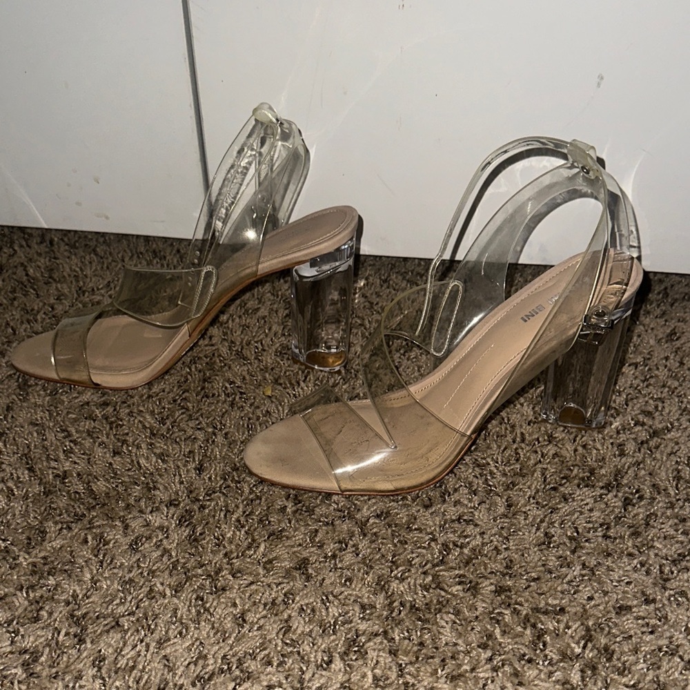 Transparent “Cinderella” Block Heel Sandals